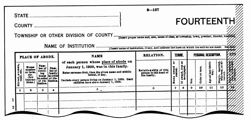 Scanned image of Enumeration Form