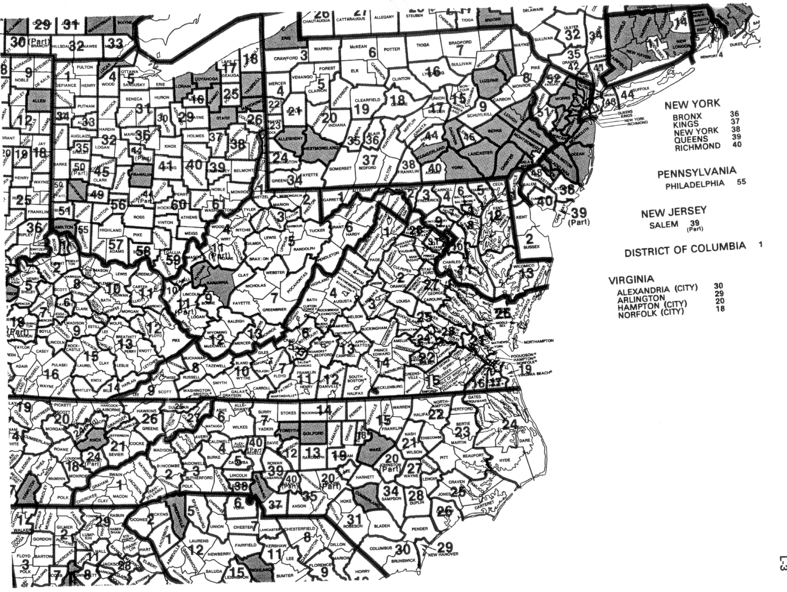 1980 County Groups, 5% State Sample: Map 2