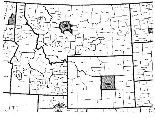 1980 County Groups, 1% Metro Sample: Map 12