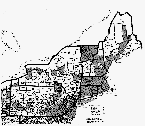 1980 County Groups, 1% Metro Sample: Map 1