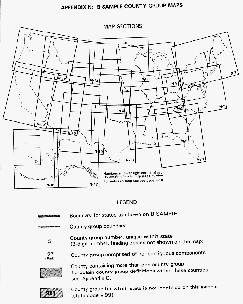 1980 County Group Maps: 1% Metro Sample with legend